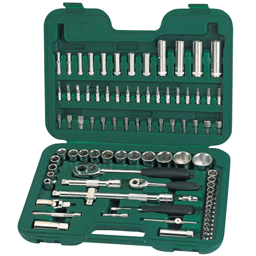 SATA 09013 Dr. Socket Set 86pc, 1/4" & 1/2", 8kg, Metric,